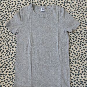 Petite Bateau Women’s Gray SS Crew Neck T-Shirt